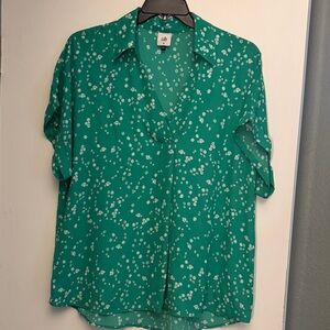 Cabi Replay Green Floral Blouse XL